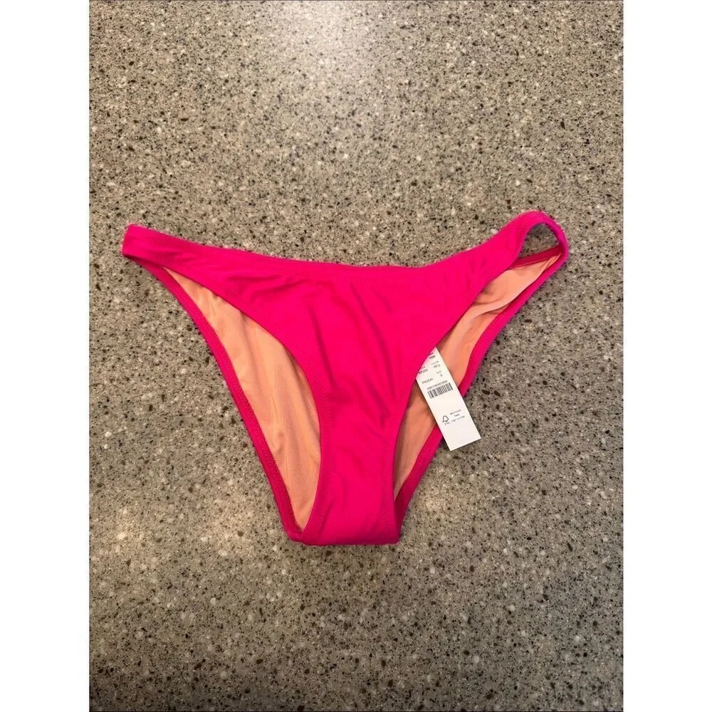 J. CREW Heritage 1989 High Leg Bikini Bottoms Fuchsia  *NEW*